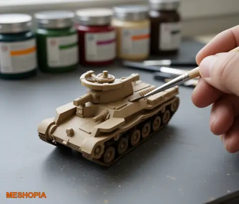 Vista de Type 97 Chi-Ha and Shinhoto Chi-Ha Tanks — STL and Parasolid Model Set