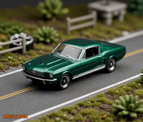 Vista de Ford Mustang Shelby GT500 Eleanor 1967 — Body Mesh