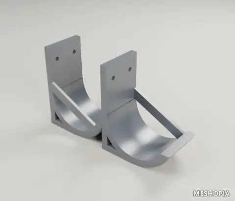 Vista de Curved RC Wheel Wall Cradle - Standard and Reverse Braces - Two STLs
