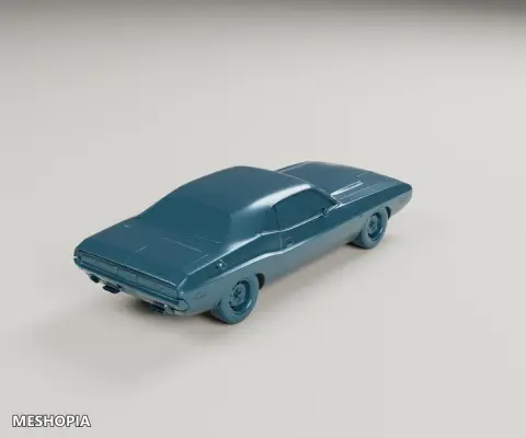 Vista de Dodge Challenger Hemi 1970 — Detailed 3D Vehicle Model