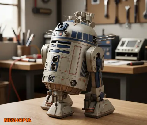 Vista de R2-D2 Droid — Multipart Model Kit