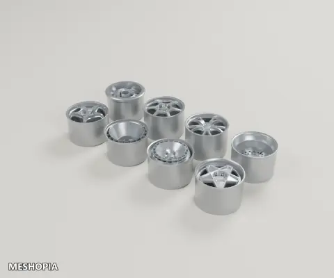 Vista de Vehicle Wheel Rim Collection — 170 STL Designs