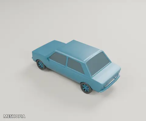 Vista de Fiat 128 Two-Door Sedan — Exploded STL Assembly Model