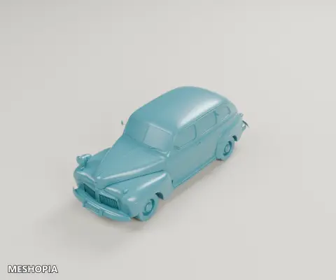 Vista de Ford V8 Super Deluxe 21A Tudor Army Staff Car 1942 — Detailed 3D Vehicle Model