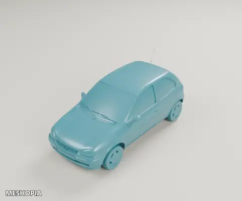 Vista de Opel Corsa B Three-Door 1998 — Detailed 3D Vehicle Model