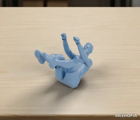 Vista de Seated Footballer-Style RC Driver Figure - Single STL Mesh