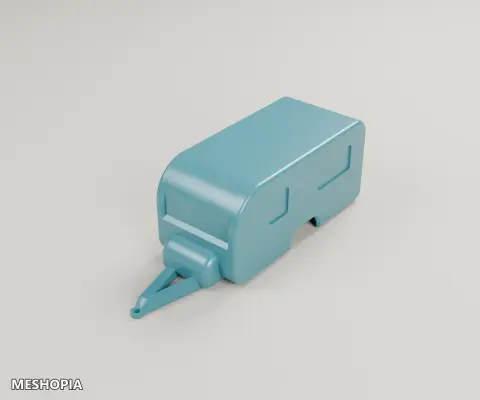 Vista de Slot Car Caravan — Body and Tow Frame STL Kit