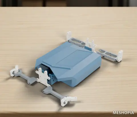 Vista de Neutron-Style RC Base and Suspension Geometry - Two 3MF One STEP and Derived STL