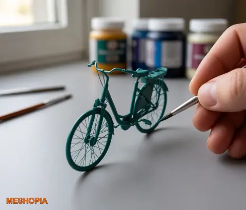 Vista de Step-Through City Bicycle — Native OBJ Model