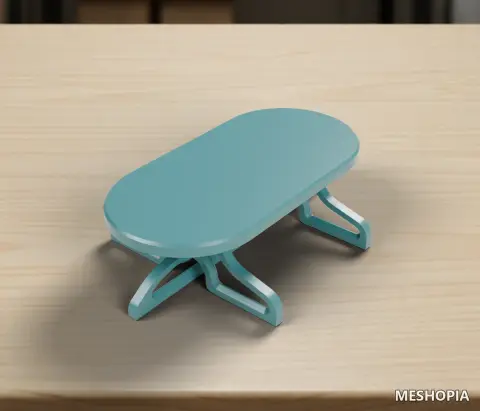 Vista de Rounded-Platform RC Car Stand with Open Braced Feet - STEP and STL