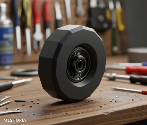 Vista de Classic Coupe Wheel — Printable Scale Model Part
