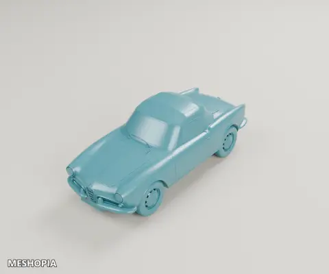 Vista de Alfa Romeo Giulietta 750 Spider 1955 — Scale Vehicle Mesh