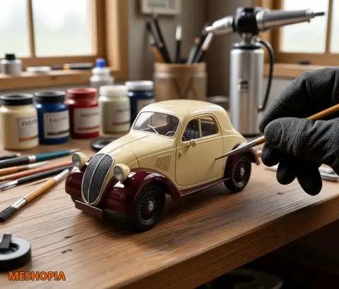 Vista de Fiat 500 Topolino 1936 — Complete and Split Meshes
