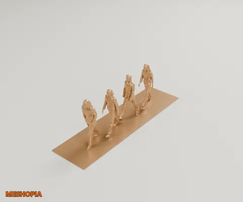 Vista de The Beatles — Four Musician Figure 3D Model Set