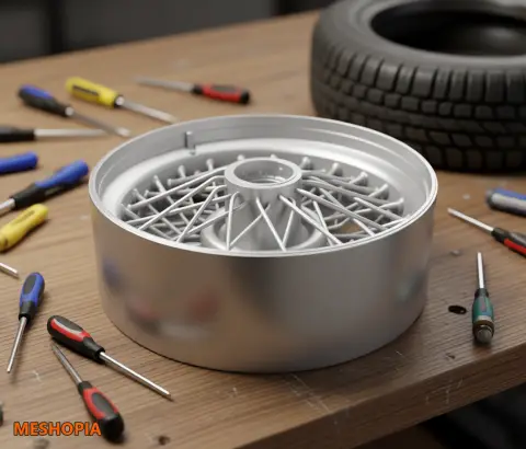 Vista de Alfa Romeo — Cross-Laced Wheel Design
