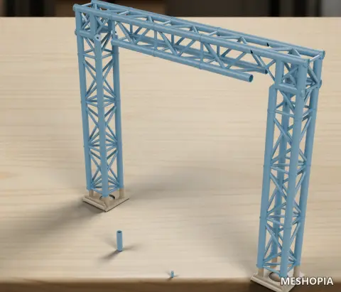 Vista de Modular RC Finish Gate Truss Geometry - Sixty-Eight Original STL Files