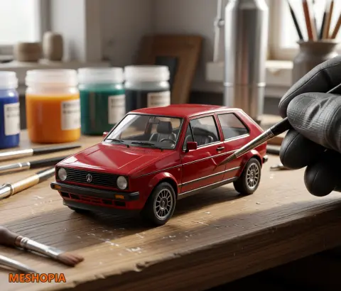 Vista de Volkswagen Golf Mk1 — Two Source STL Variants