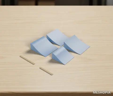 Vista de Joinable Curved RC Jump Ramps and Connector Strips - Four Ramp Variants and Two Connectors