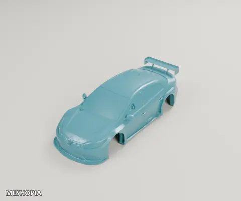 Vista de Renault Fluence Racing — Slot Car Body and Chassis