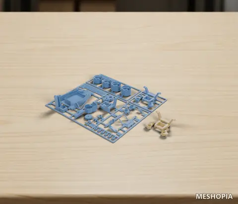 Vista de 2WD RC Chassis Conversion Parts for a Mini 4WD Grasshopper V2 Project - Five STL Files