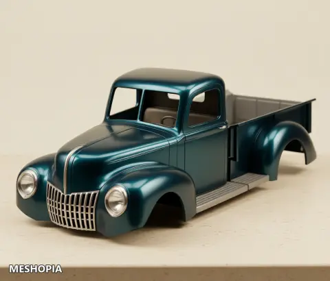 Vista de H140 Vintage Pickup Truck Body Kit — Multipart STL Kit