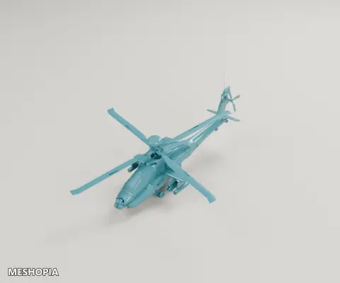 Vista de AH-64D Apache — Detailed 3D Helicopter Model
