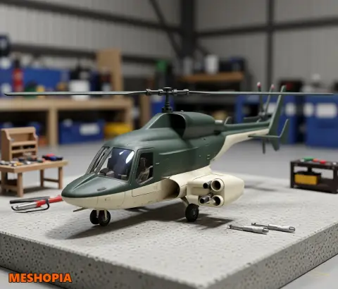 Vista de Airwolf Helicopter — Multipart Model Kit